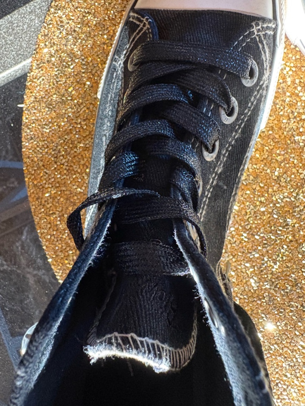 Blowfish Malibu NWT Black Canvas High-Top Sneakers/embellished stones. Size 7 - Picture 8 of 9